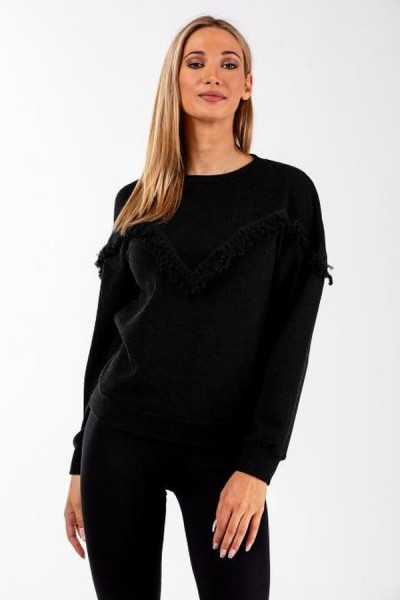 BELLINO - Knitted black blouse - 1