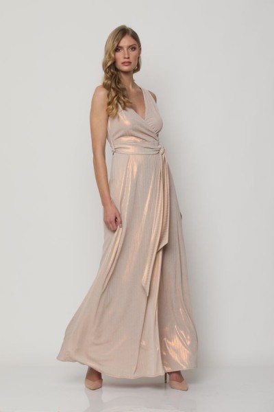 BELLINO-Φόρεμα lurex κρουαζέ bronze - 1
