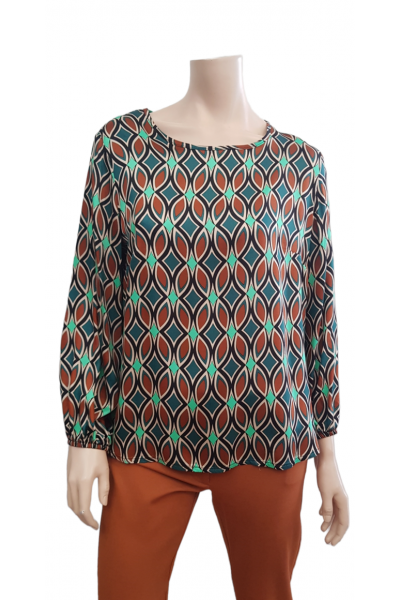 baziana - Printed satin blouse - 4