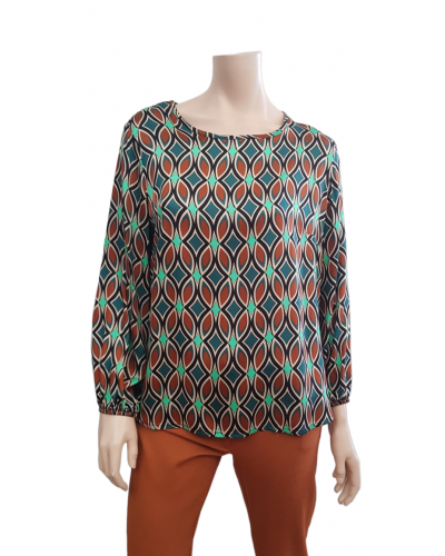 baziana - Printed satin blouse - 4