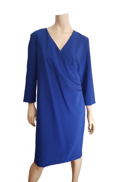 baziana - Crepe dress in blue roux - 1