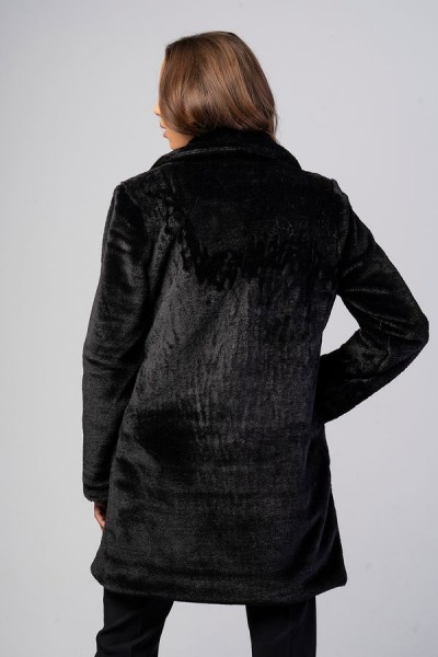 BELLINO - Fur with lapel collar in black - 2
