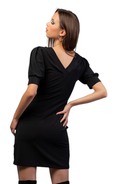 Bellino - Φόρεμα mini με φούσκα μανίκι σε μαύρο - 3