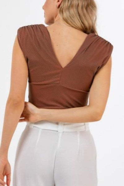 BELLINO - Blouse with pleats and pads on the shoulders - 2