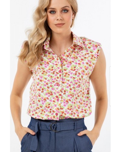 BELLINO - Floral shirt with quilts - 1