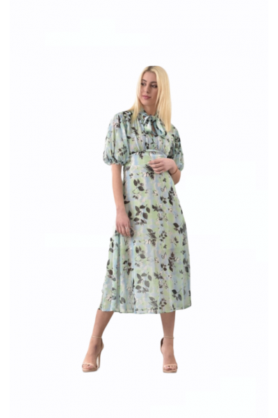 ALLORA - Midi dress with short sleeve printed floral - 2